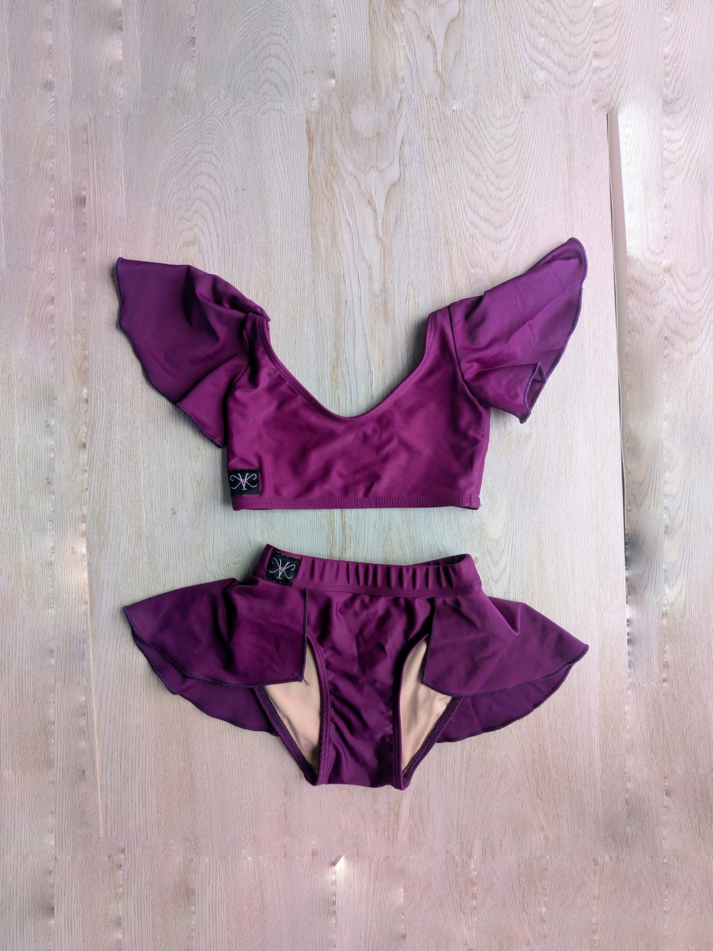 Kandi Kouture Flutter Sleeve Dance Set – Deep Purple